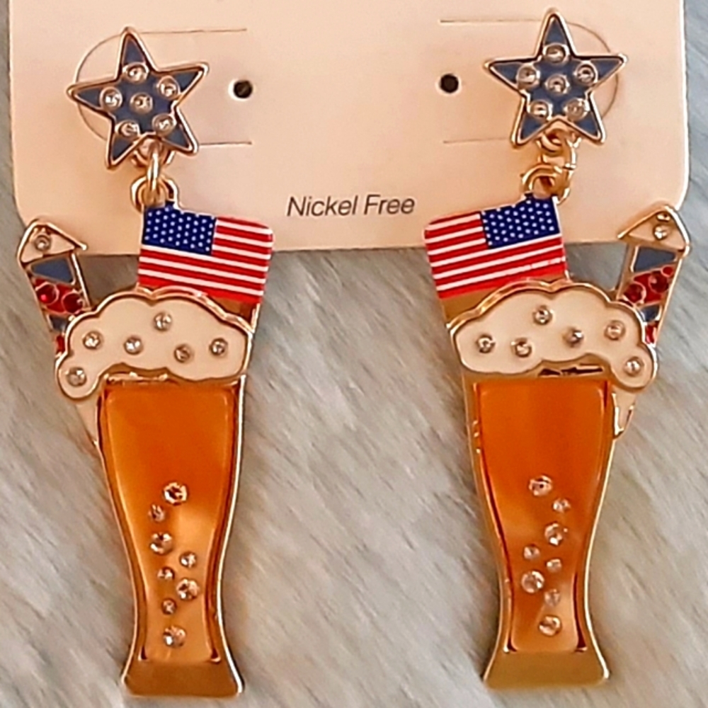 Maurices Celebration Earrings with American Flag Design
